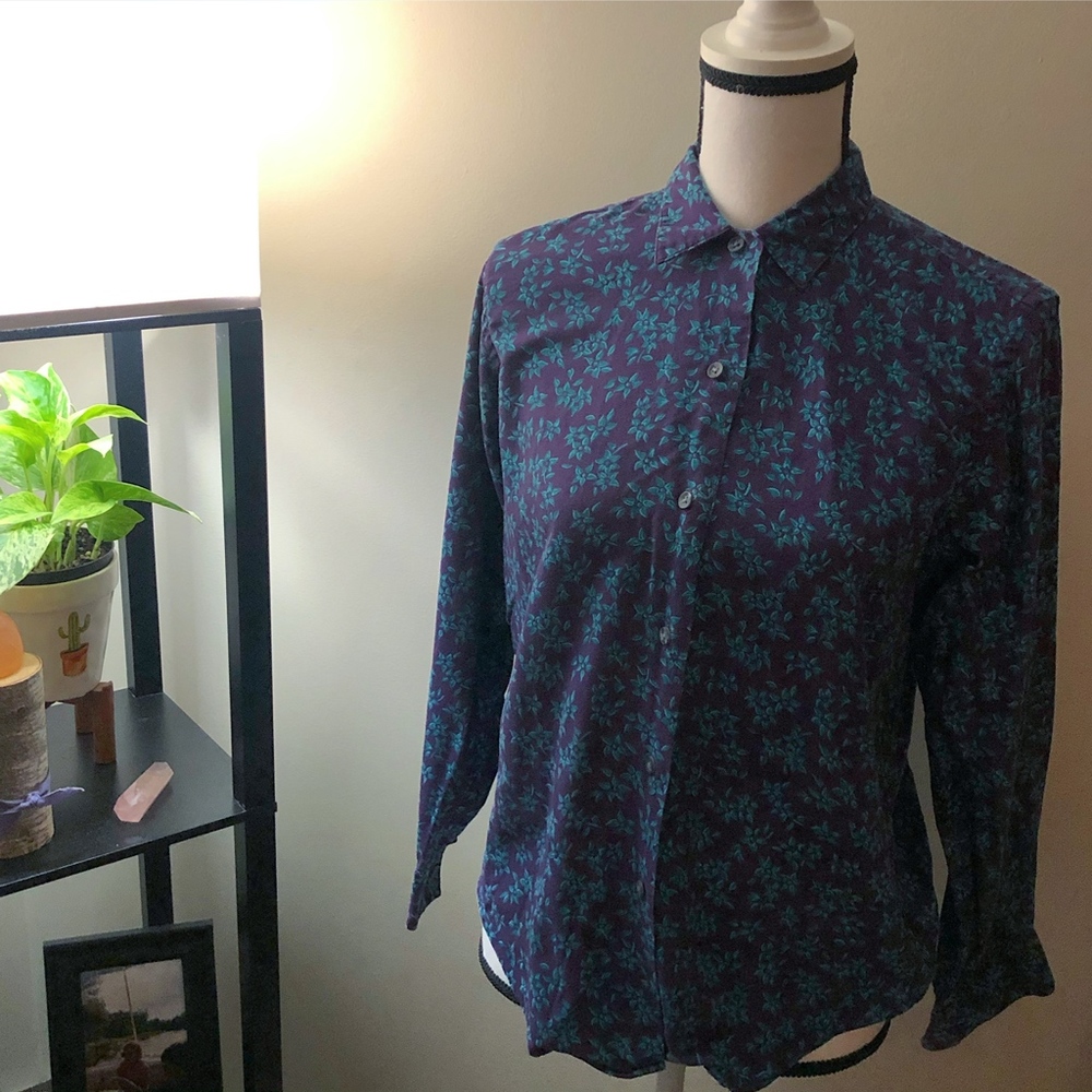 L.L. Bean Floral Button Down Shirt
